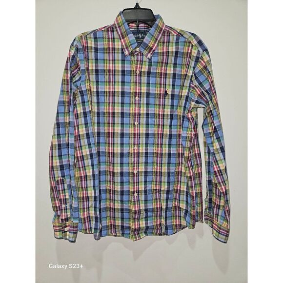Ralph Lauren Button Up dress plaid custom fit shirt - Picture 1 of 3
